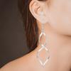 Statement Wave Drop Earrings Twist Earrings Spiral Hanging Geometric Dangle Earrings Long Earrings