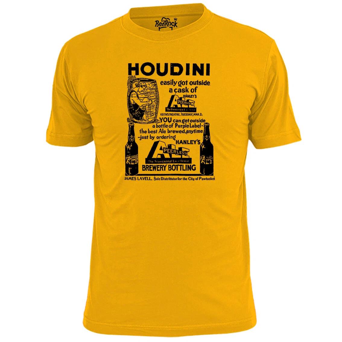 Mens Houdini Hanleys Vintage Poster T shirt Magic Magician L