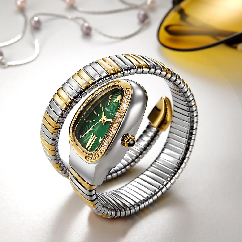 Elegant Design Ladies Watches Unique Snake Shaped Design Bracelet Women's Quartz Wristwatches Best Gift