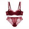European & American Sexy Lace Cotton Bra Set - Comfortable, Breathable, Gathered, Plus Size Women's Underwear