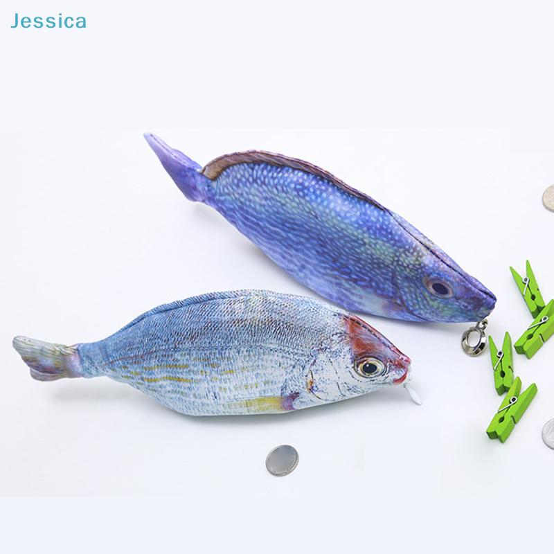 Cute 3D Fish Pencil Case - Realistic Animal-Shaped Cosmetic & Stationery Storage Bag
