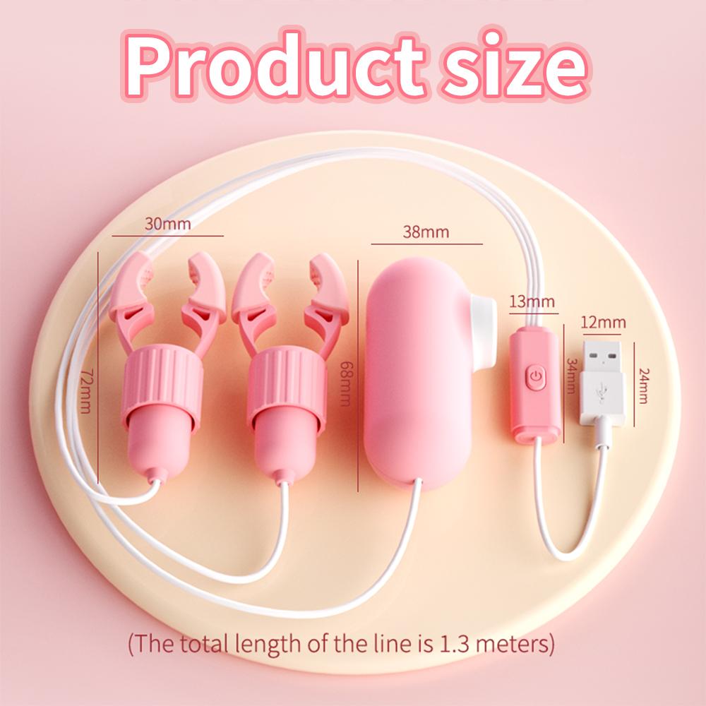 Nipple Clamps Vibrator Breast Massage Tongue Licking Sucking Vibrating Clit Stimulator Female Maturbator Adult Sex Toy For Women