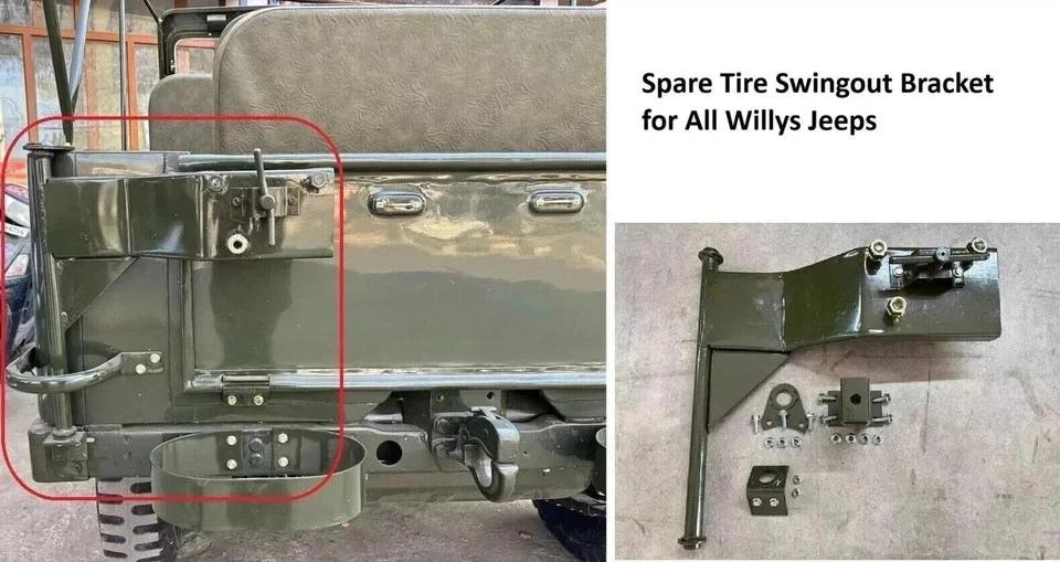 Spare Tire Swingout Bracket Fits 1945-1983 Military Willys & Jeeps With Fittings