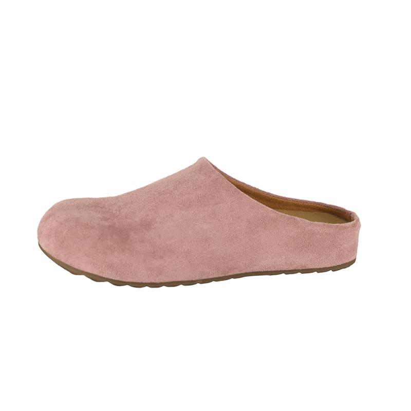 Fashion 2025 Women's Slippers Closed Toe Round Toe Suede Clogs Sandals Autumn New Retro Solid Color Flat Bottom Women's Slingback Shoes