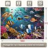 2D Aquarium Style Tapestry, Underwater World with Sea Turtle, Shark and Coral Reef Wall Art