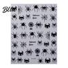 Halloween Nail Stickers Art Stickers 3D Embossed Skeleton Hand Pumpkin Bat Professional Salon Accessories Black Decals Self-Adhesive Manicure