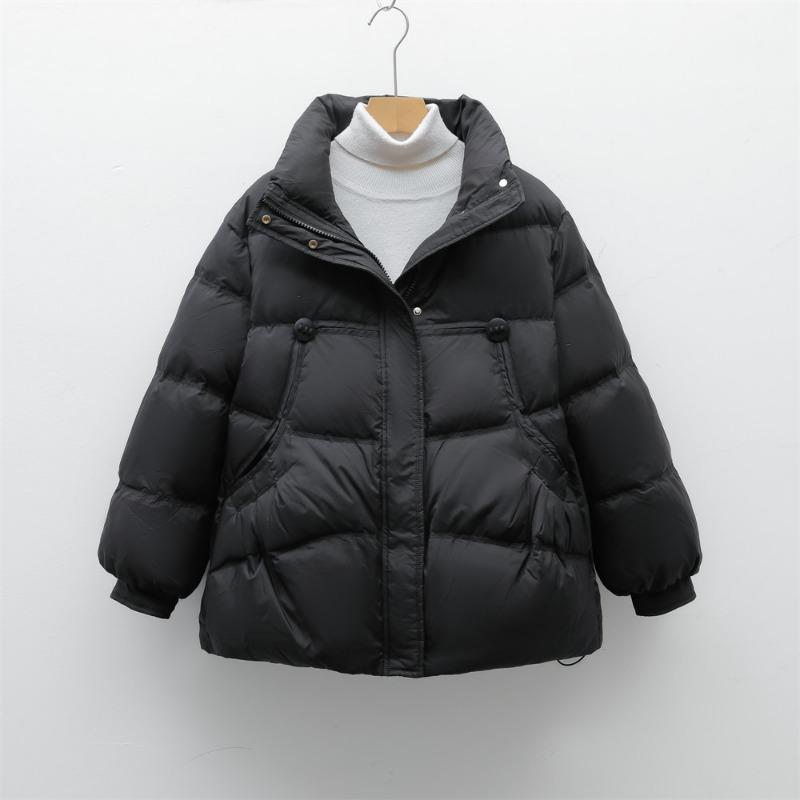 Feather 90 white duck down new national standard women's simple solid color short down jacket women's coat