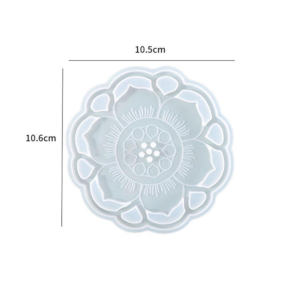 1PC DIY Round Epoxy Resin Mold Hollow Out Coaster Mandala Flower Tray Cup Mat Silicone Mould DIY Home Decor Making