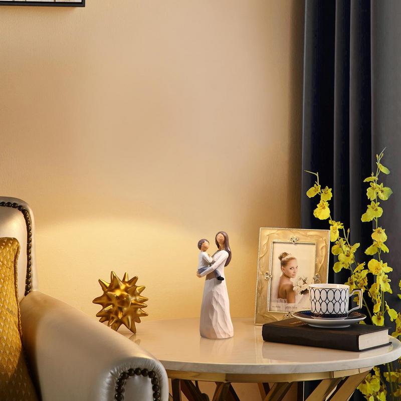 Kunstharzhandwerk Ornament für Tisch Mutter und Sohn Figur Statue Elegantes Tischornament Familienständer Skulptur Kreatives Handwerk Heimdeko