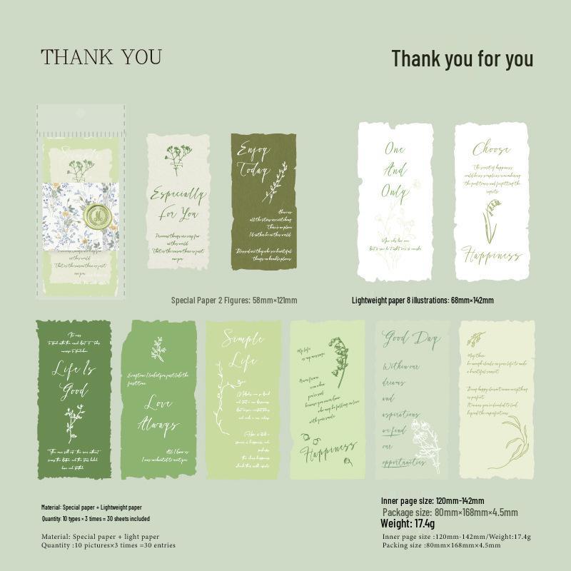 MòMò Material Paper - A Paper Poem Series: Retro DIY Decorative Collage Journal (6 Styles)