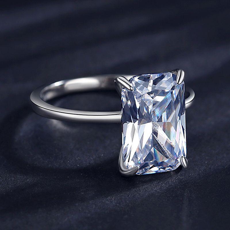 Tancise Classic 925 Sterling Silver  Zircon Ring Ladies Jewelry Wedding Promise Party Gift