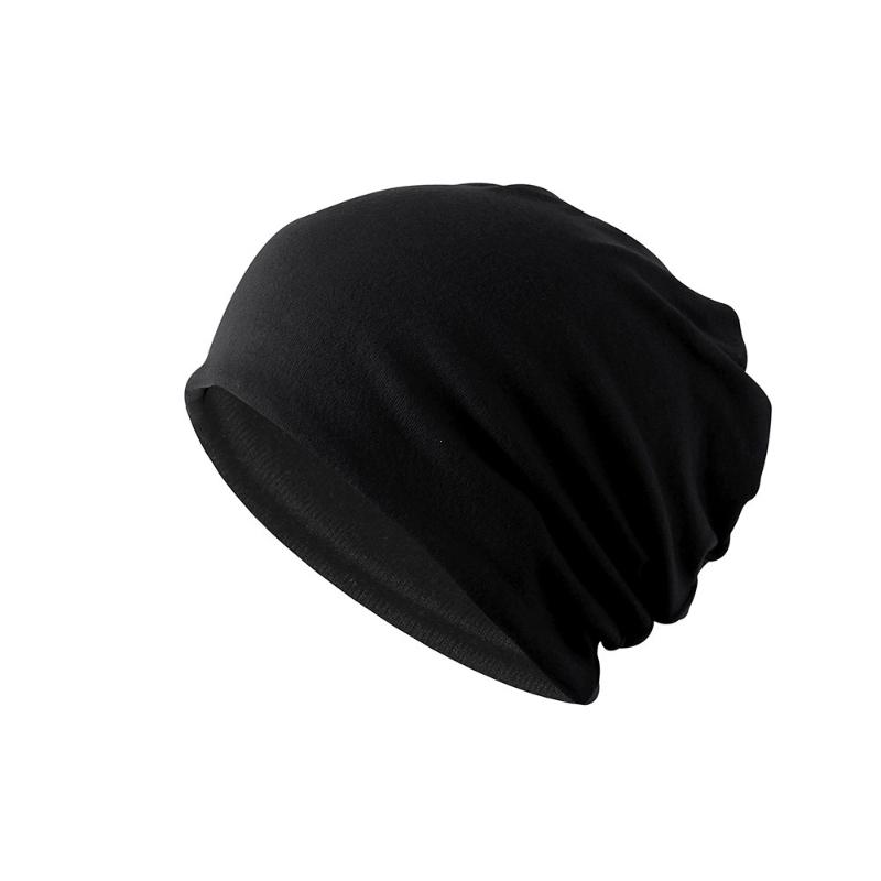 Casual Plain Beanie Hat for women men Spring Cotton Slouchy Beanie for Women Knitted Bonnets Hat Ladies Black Skullies Cap