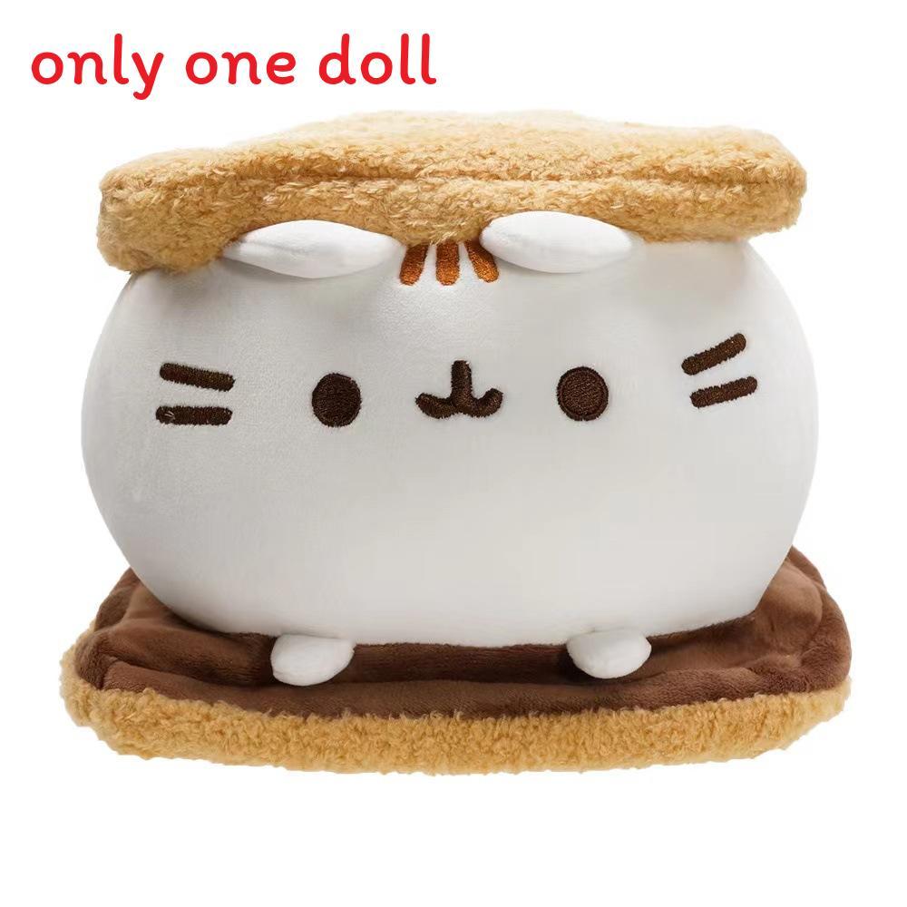 Cute Cookie Cat Plush Toy With Pp Cotton Filling For Kids Bedroom Decor