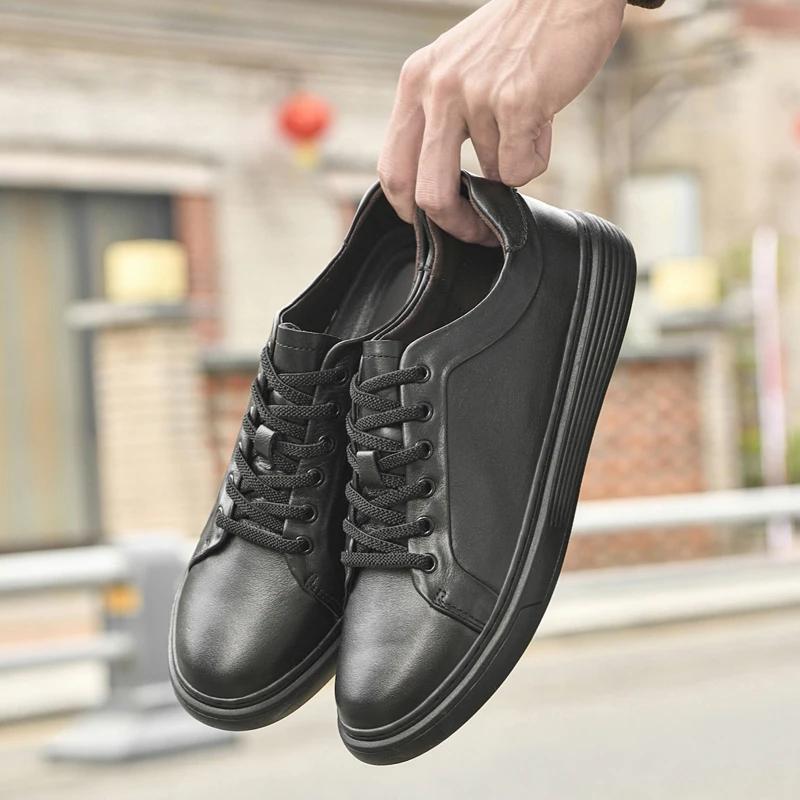 Genuine Leather Mens Shoes Luxury Stylish Sneakers Spring Autumn Outdoor Tenis Masculino Sport Shoes Fashion Vulcanized Footwear