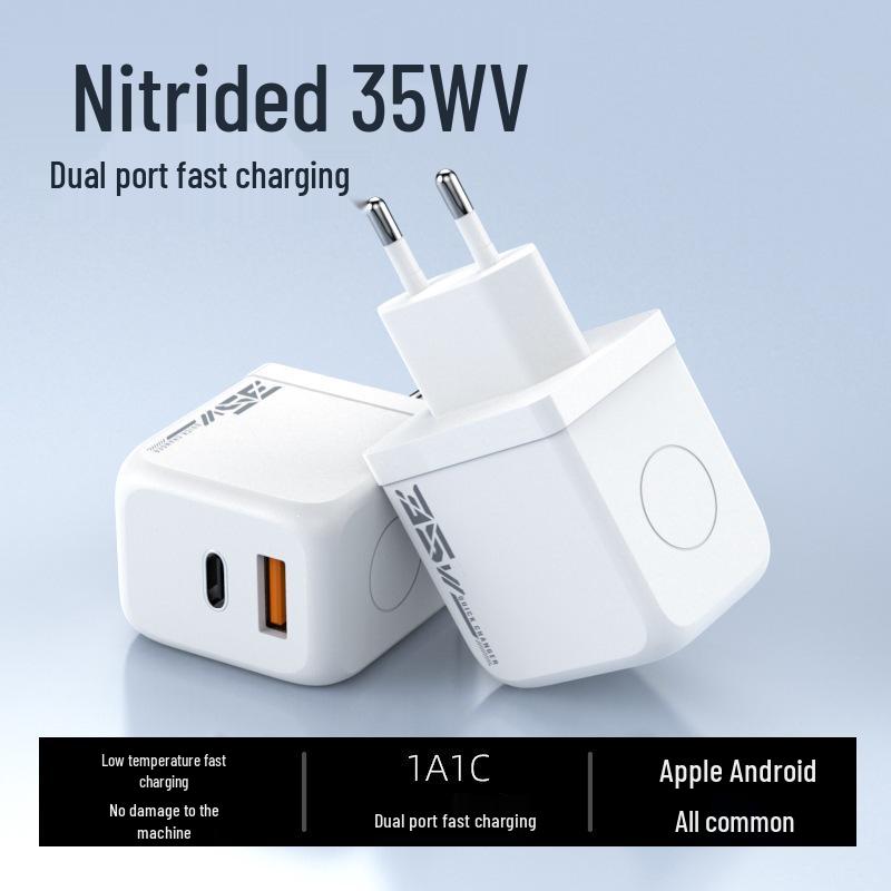 33W GaN Dual-Port Fast Charger, PD3C Certified, Compatible with iPhone
