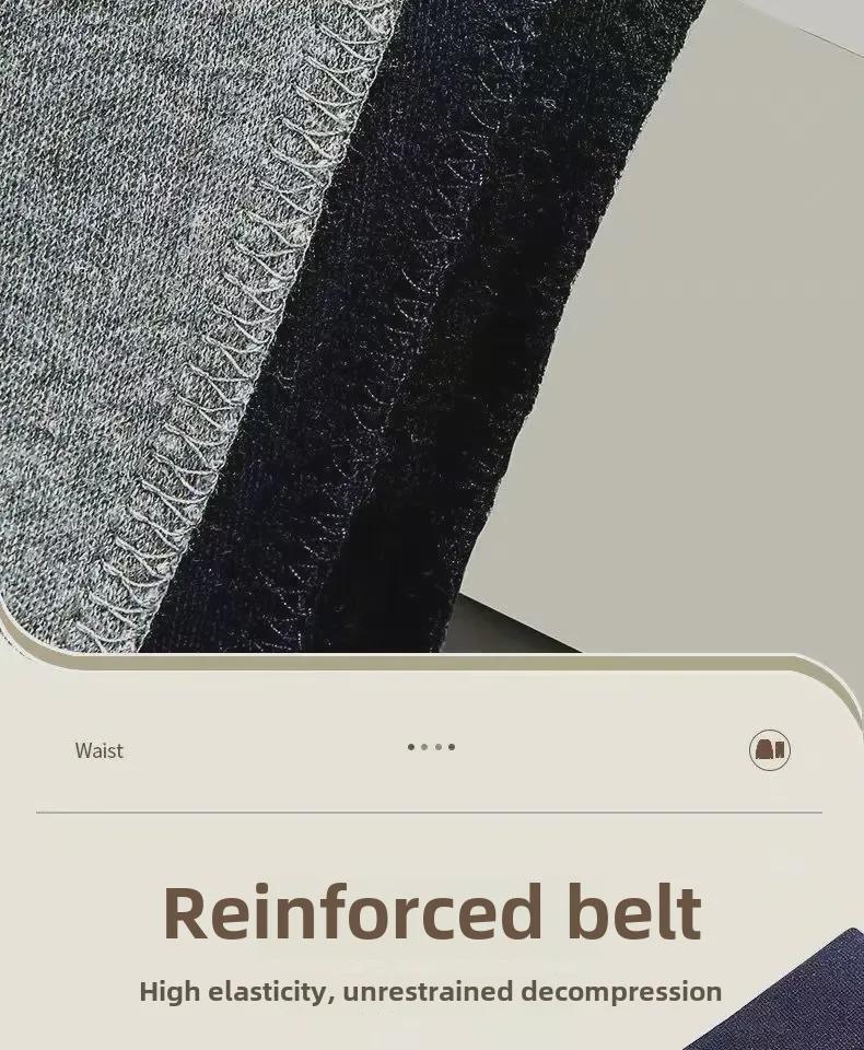 Herren Baumwolle Wolle Hose mit hohem Bund: Warm, Dünn, Lockerer Gerader Schnitt für Herbst/Winter - Ideal für Mittelalte & Ältere.
