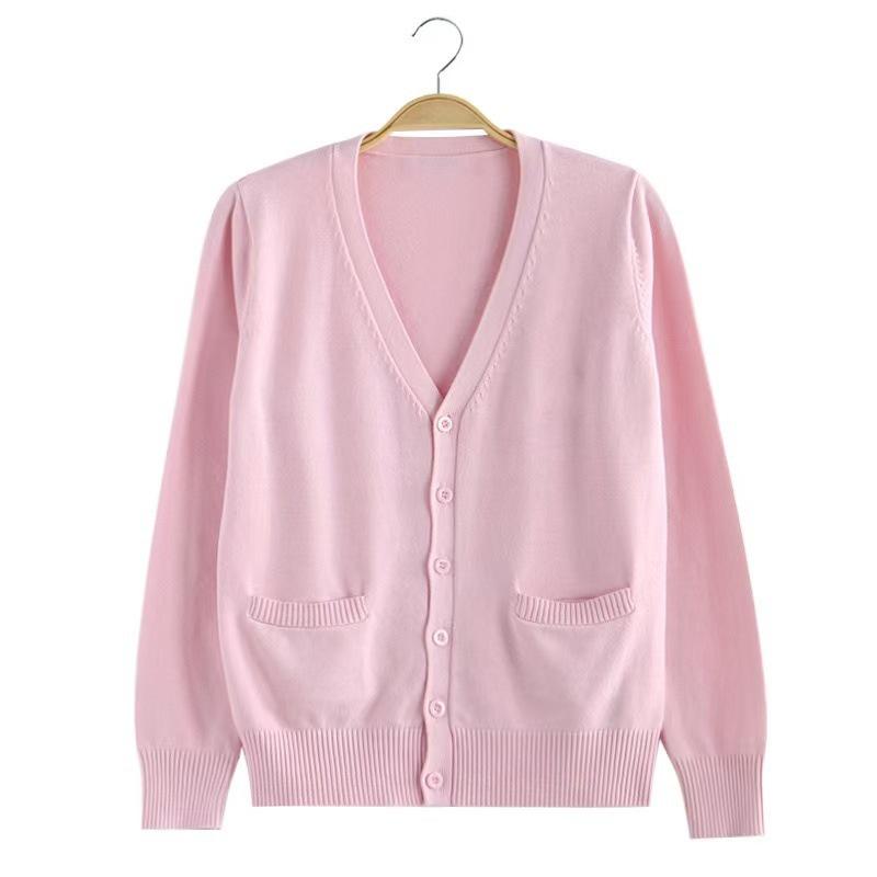 Unisex College Style V-Neck Long Sleeve Knit Sweater Vest for Spring and Autumn