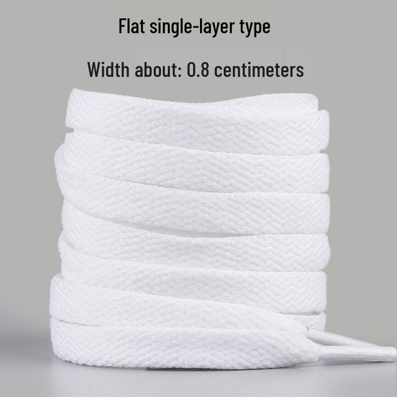 Unisex White Canvas Sneakers with Cotton Flat Shoelaces - Semi-Circular Style