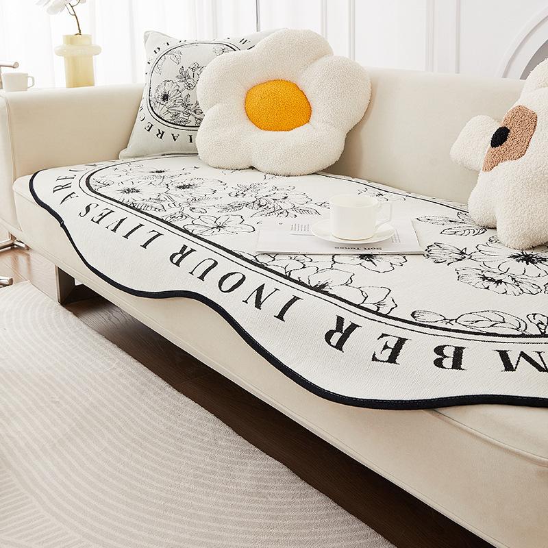 Polštář na pohovku Čtyři roční období Univerzální Tvarovaný nepravidelný Proti poškrábání Sedací polštáře do obývacího pokoje Černobílá kostka Protiskluzový potah na pohovku Ručník