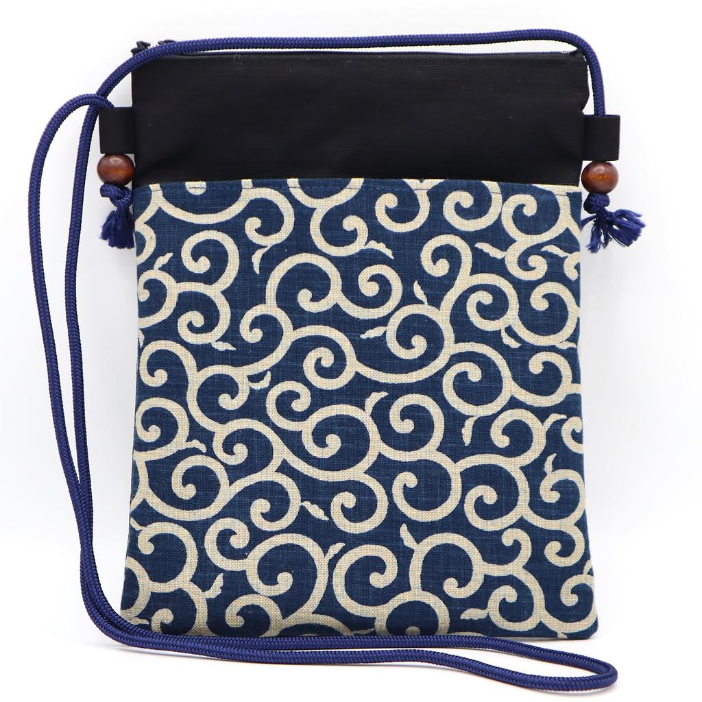 Maruzen Taška cez rameno Pochette Vzor Arabesque Vyrobené v Japonsku Tmavo modrá x 25 x Cca. 19.5 0.8cm