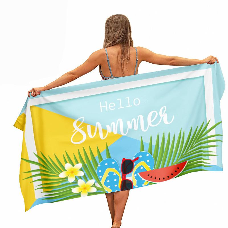 Beach Towel, Bath Towel, Microfiber Towel, Rectangular Beach Mat, Digital Printing Bath Towel, Shawl To Map