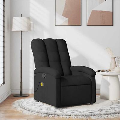 Vidaxl Foldable Massage Armchair, Black, Fabric Upholstered
