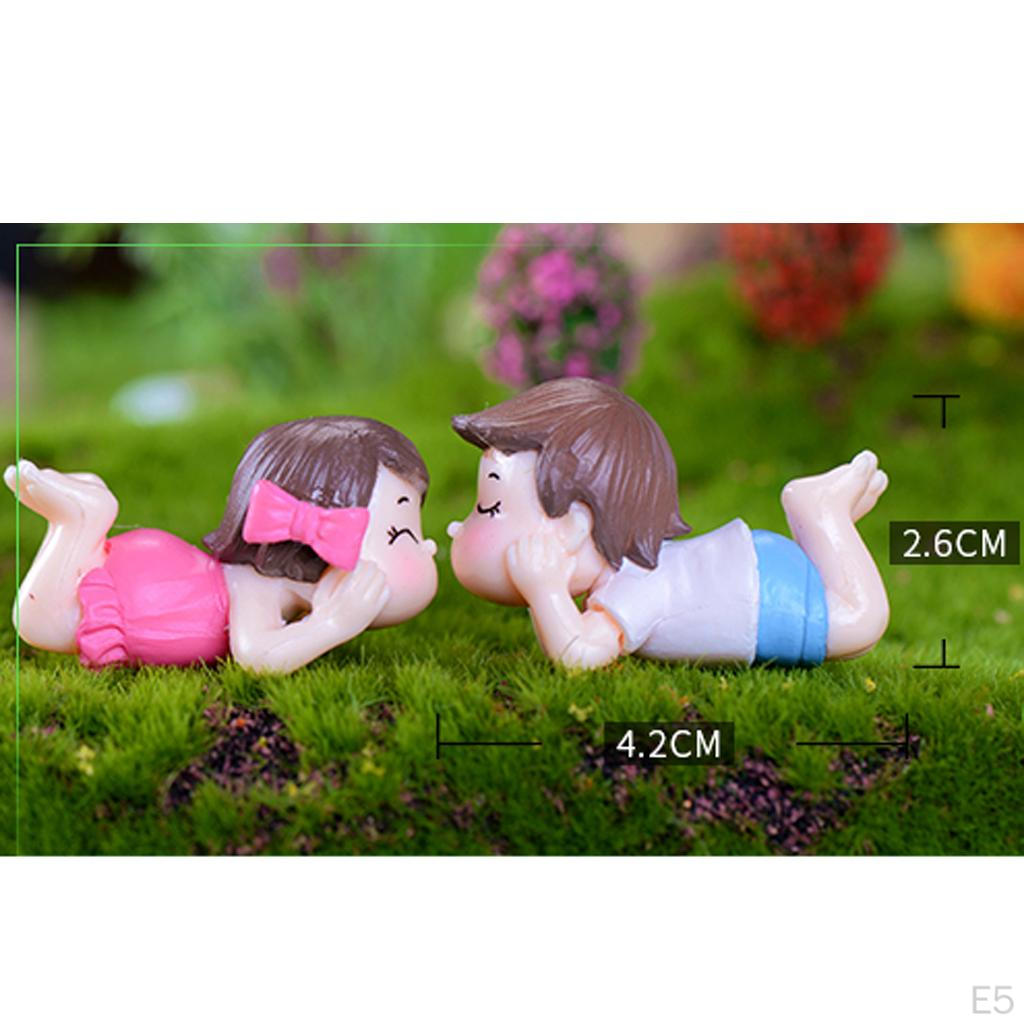 Couple Garden Ornament Miniature Flower Figurine Terrarium Bonsai