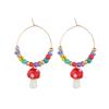 Cartoon Sweet and Cute Colorful Rice Ball Mushroom Pendant Geometric Circle Earrings Women's Jewelry Gift Clothing Accessories
