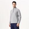 Men's Long Sleeve Half-Zip Sports Tee - Solid Color Stand Collar for Running and Fitness