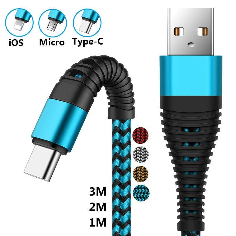 

1-3M Быстрый высокий тензильный Micro USB Тип C для iOS зарядки данных синхронизации кабельного шнура