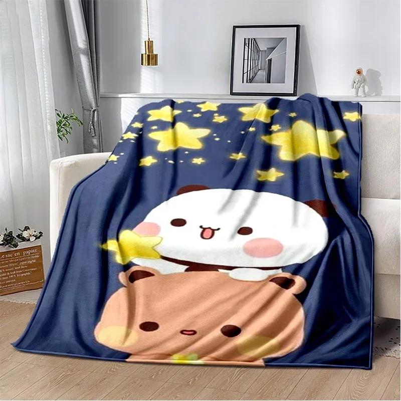Cartoon Print Bear and Pa Blanket Cute Bubu  Dudu Series  Kids Warm Flannel Soft Comfortable Home Bed