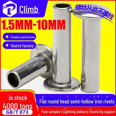 Nituri semi-goale din oțel carbon galvanizat - cap rotund plat, gol, dimensiuni: 3/4/5/6MM
