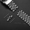 Solid Stainless Steel Watch Band Flat Curved End Straps for Seiko SKX007/009 for Jubilee Folding Buckle Bracelets 18mm 20mm 22mm