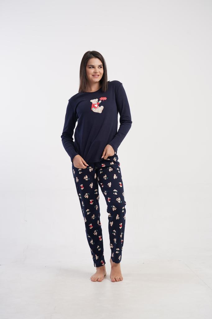 Women's Cotton Pajama Long Pants and Sleeve Comfortable L Vienetta Warm
