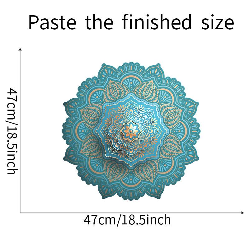 Green Mandala Wall Stickers, Arabic Pattern Festive PVC Decals for Middle East Home Wall Decor, Removable