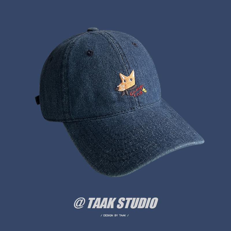 Versatile Denim Baseball Hat For Women With Cute Fox Embroidery Ideal For Spring