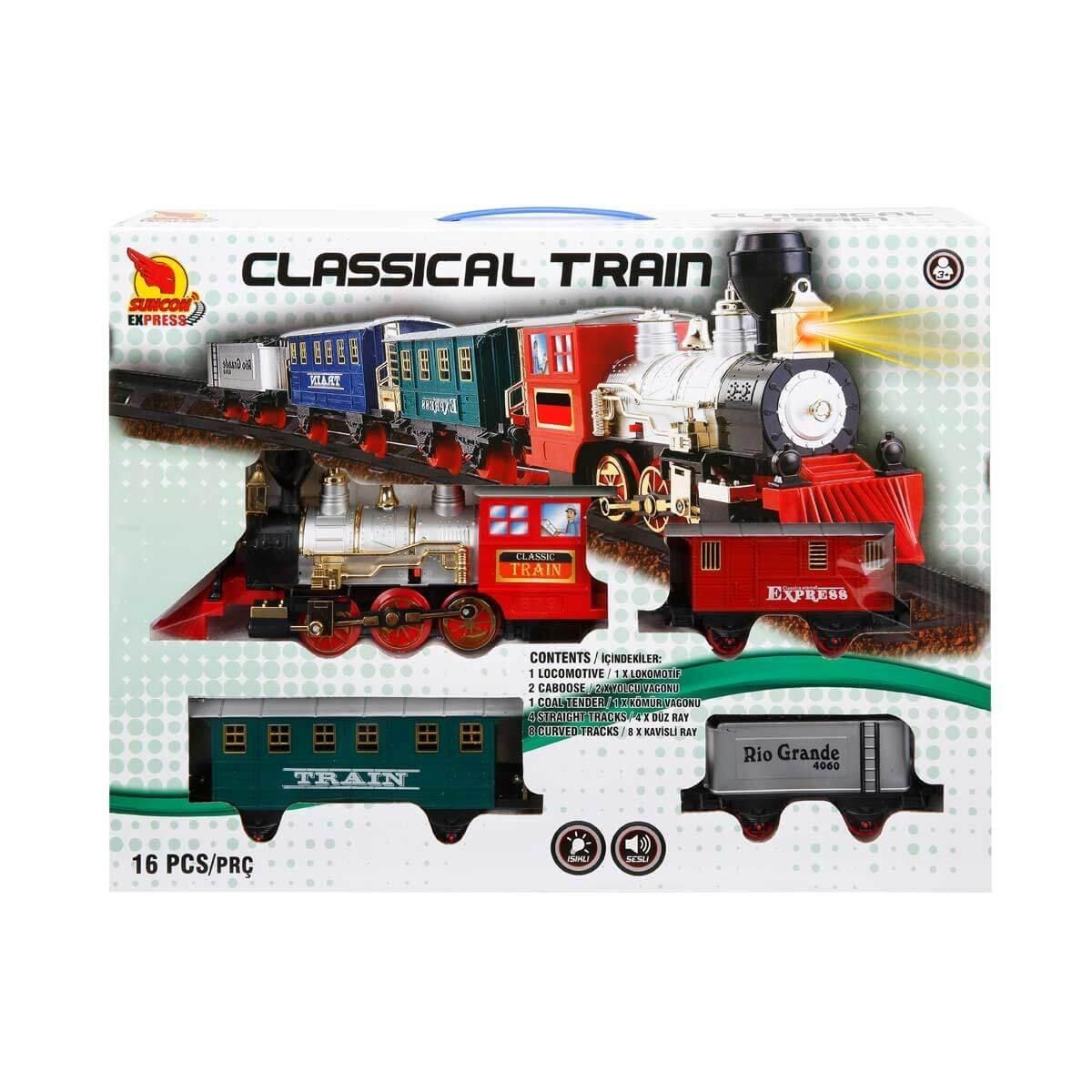 

01551 Sunman, Классический набор поездов со звуком и светом, 16 шт.