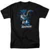 Justice League Of America Batman Blue and Gray Mens T Shirt Black