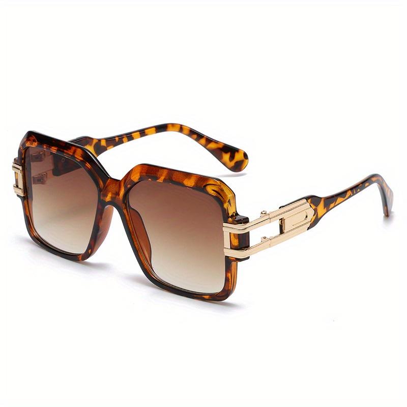 

1 пара великих квадратних сонцезахисних окулярів унісекс, ідеально підходить для чоловіків і жінок, неполяризований модний аксесуар леопардовий