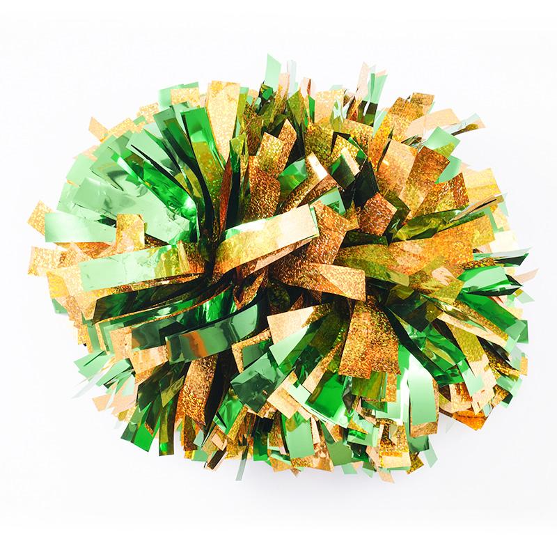 Colorful Laser Cheerleading Pom Poms with Baton Handle for Team Spirit Sports Dance Cheering Kids Adults