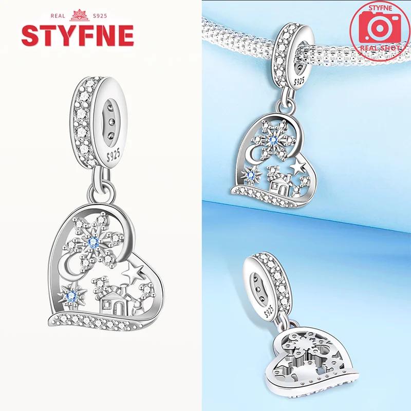 New Copperoriginal Christmas Series Snowflake Charms Heart Star Beads For Women Diy Fine Jewelry Party Gifts Making