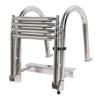 4 Step Boat Pontoon Ladder 316 Stainless Steel Anti Slip Folding Telescoping Deck Ladder with Pedal Hand Railing for