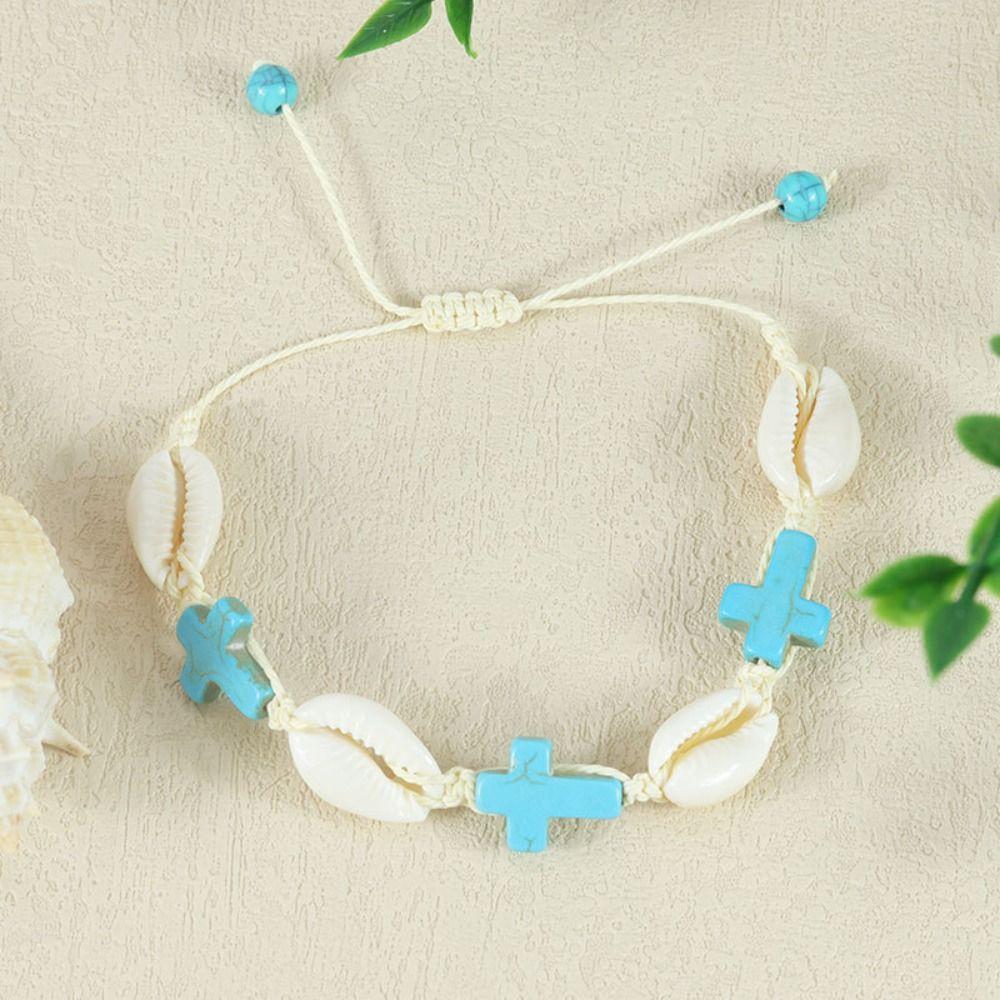 Sea Series Starfish Beaded Bracelet Jewelry Shell Beaded Handstring Turtle Woven Bracelet  Couple