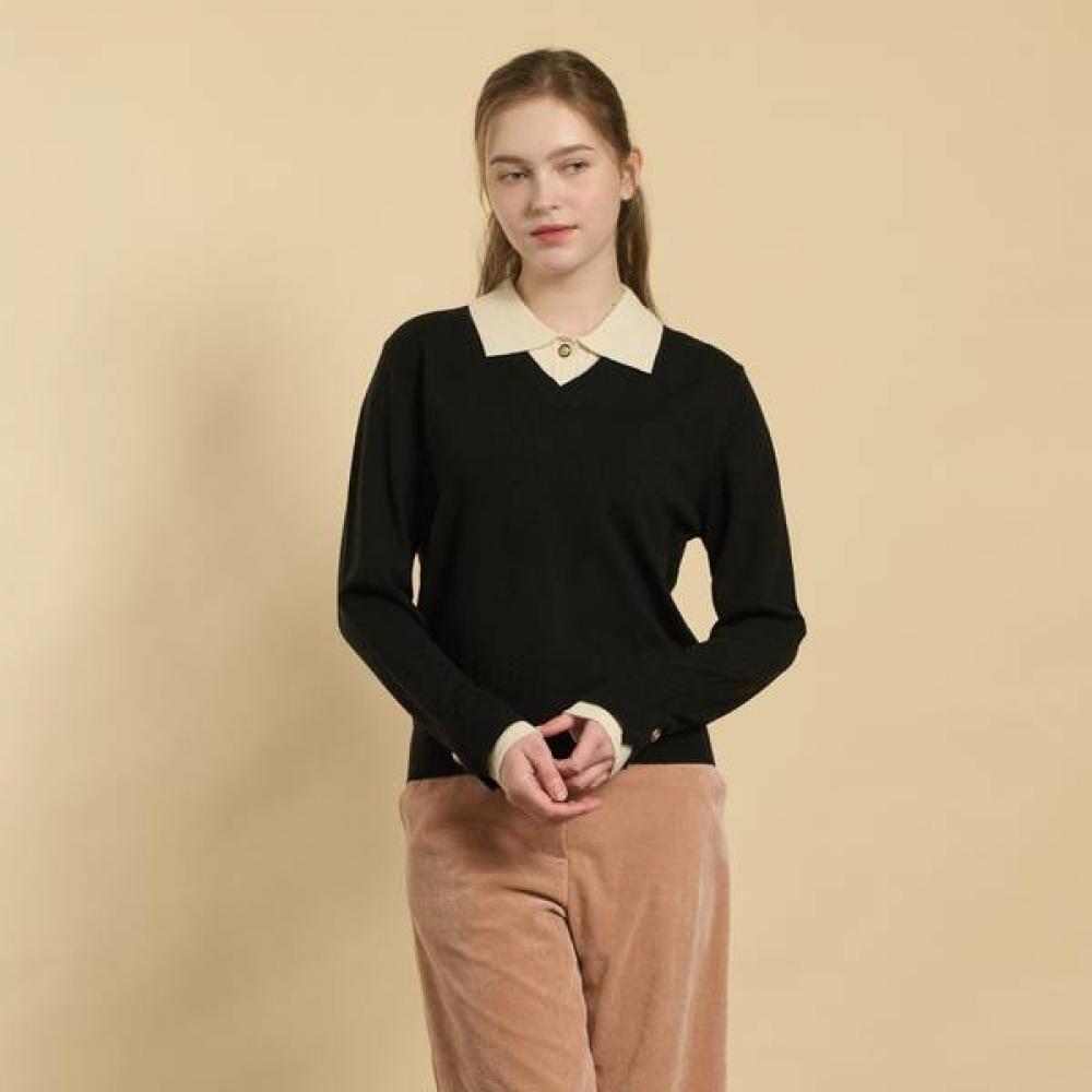 BCBG Layered Collar KniT T shirT B6s1x410
