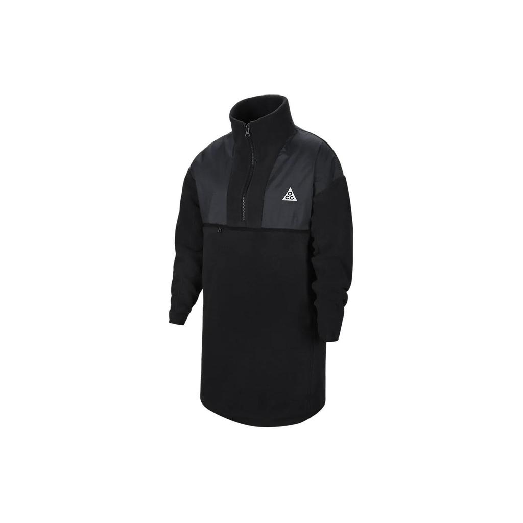 Nike ACG Series Solid Color Half-Zip Casual Long Sleeve Dress Kids dresses Black FD2872-010