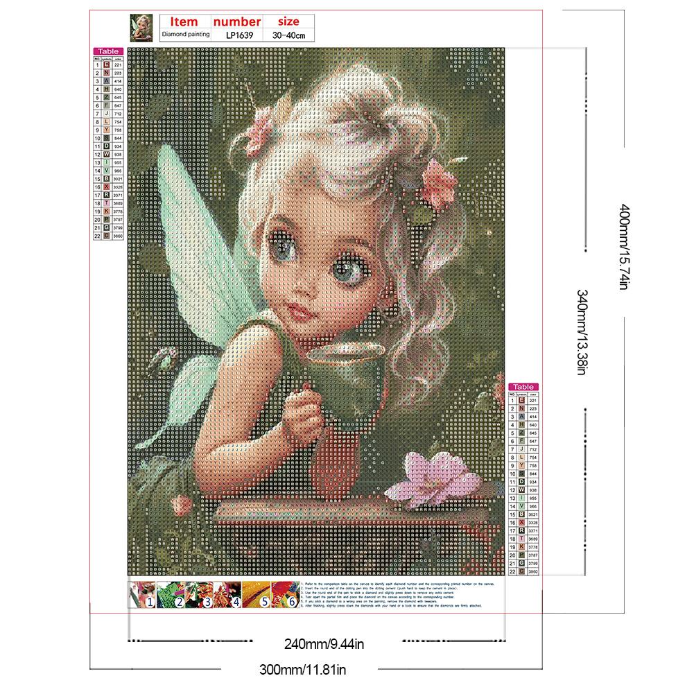 30*40CM 5D DIY Vollrunde Bohrer Strass Süßes Mädchen Kit Kunsthandwerk Mosaik Malerei Stickerei Handgefertigt Heimdekoration Geschenk