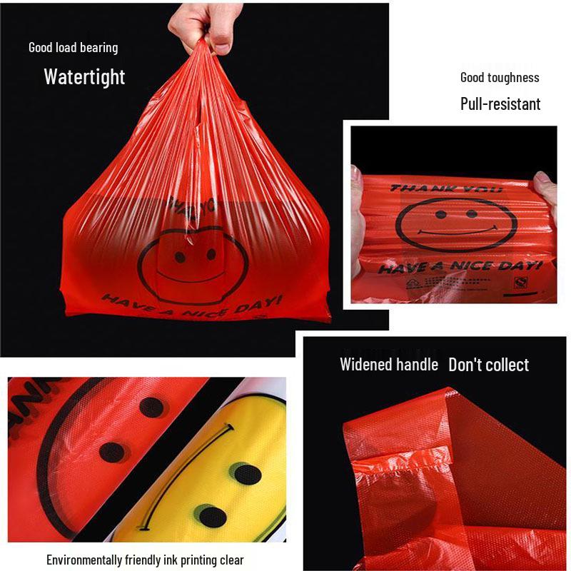 

Прозрачная сумка-тоут с улыбающимся лицом для покупок Transparent, Large, Economy, 32x48cm, 50 pcs