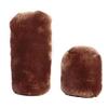 Solid Soft Warm Long Wool Fuzzy Steering Wheel Cover Handbrake Cover Gear Covers Car Accessory Sheep Fur Plush Protector Cover