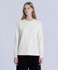 BASIC HOUSE Women'S 40-Count Relaxed Fit Crew Neck Long Sleeve T-Shirt Ivory Lats0207