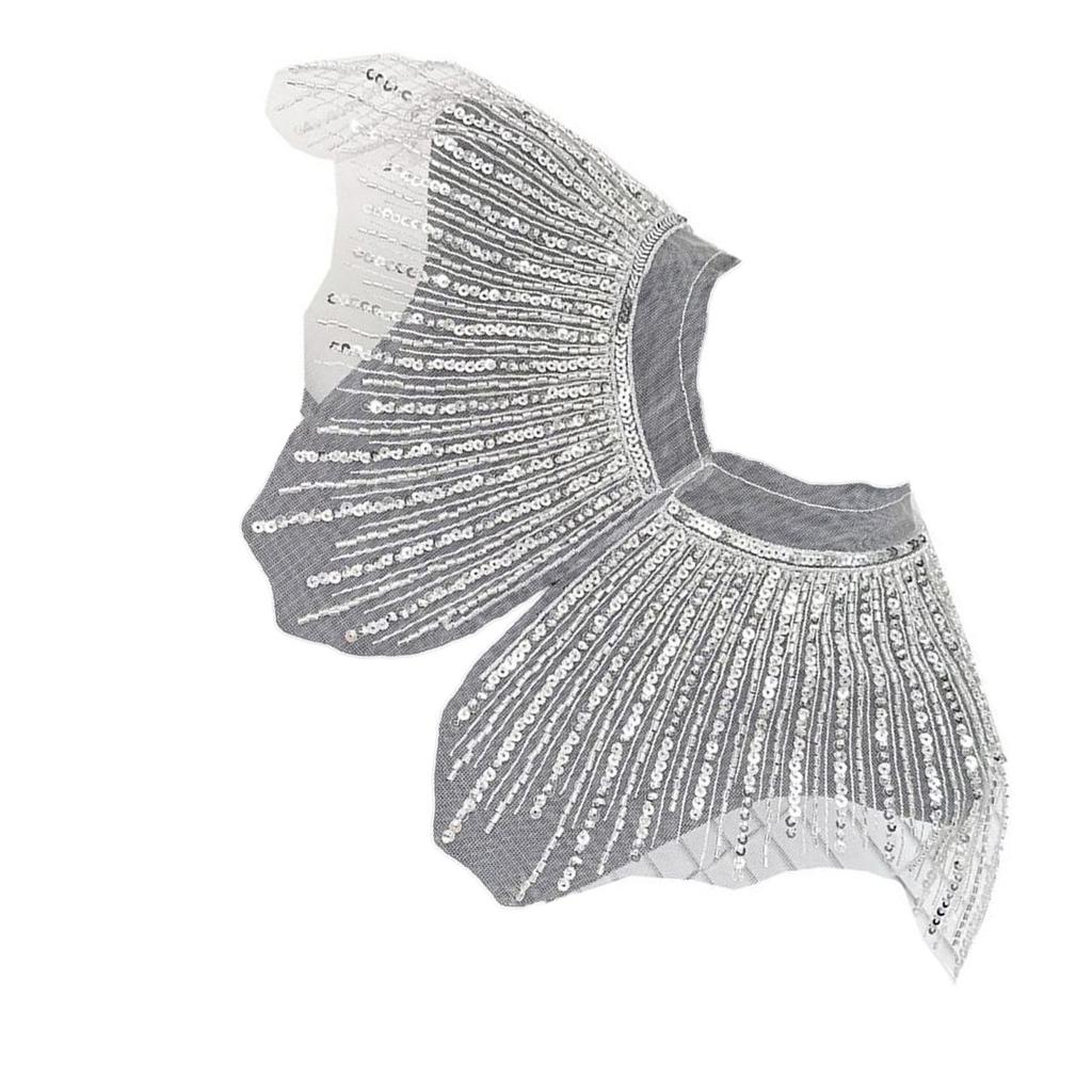 Eye-Catching Sequins Collar Applique for Clothes Dress Sewing Patches DIY Lapel Wedding Dress Decors Accessories